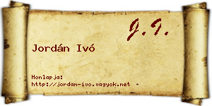 Jordán Ivó névjegykártya